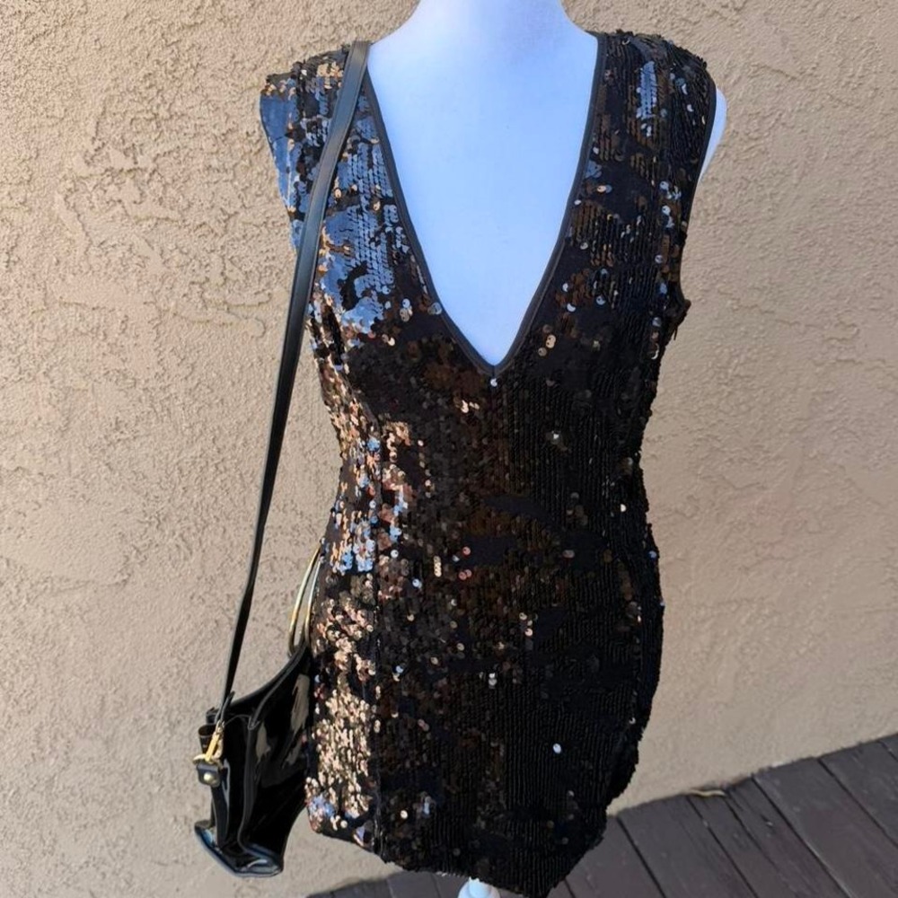 Forever 21 black sequin mini dress